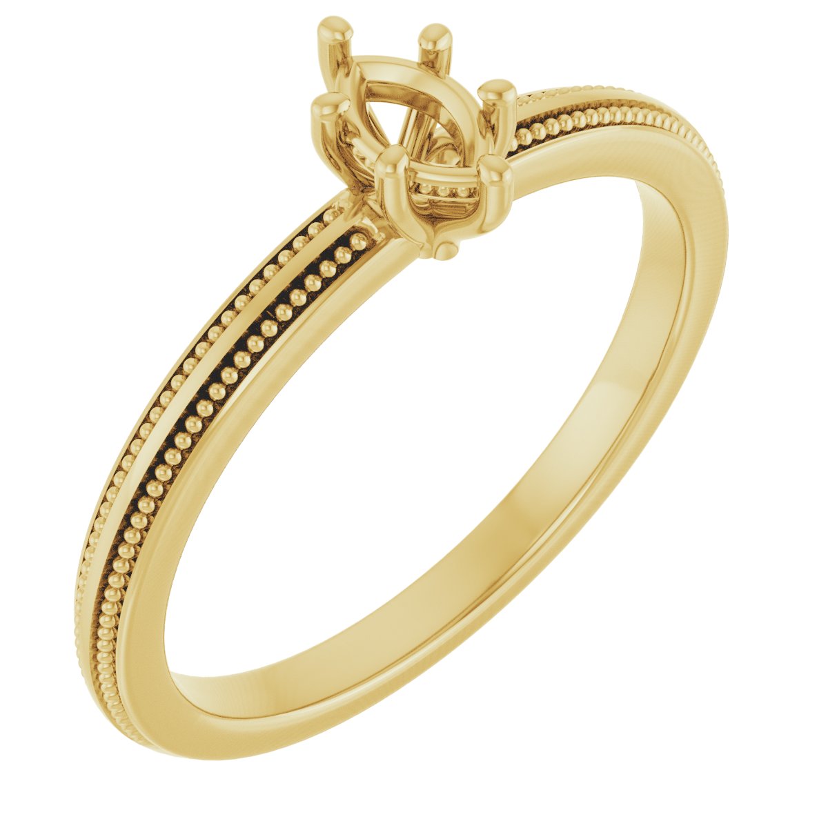 Solitaire Milgrain Engagement Ring