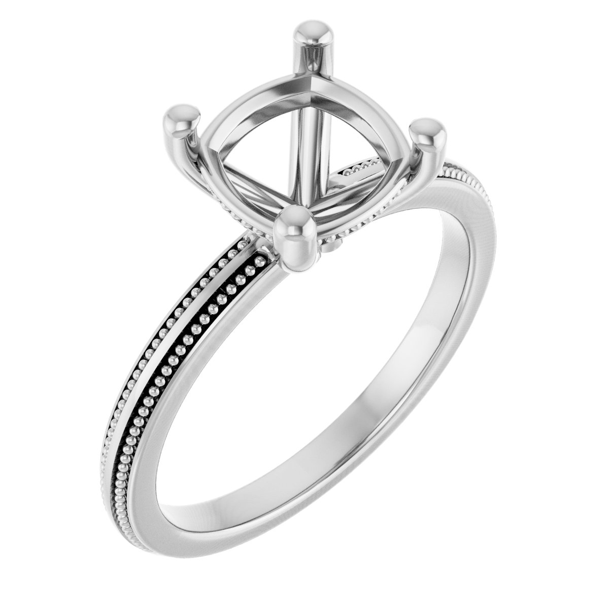 Solitaire Milgrain Engagement Ring