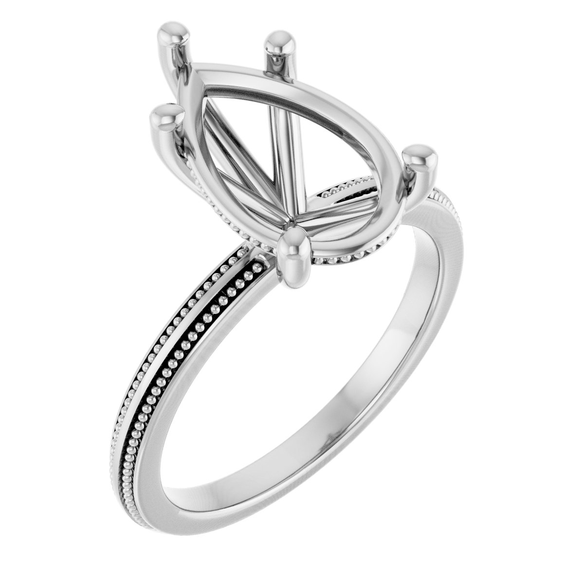 Solitaire Milgrain Engagement Ring