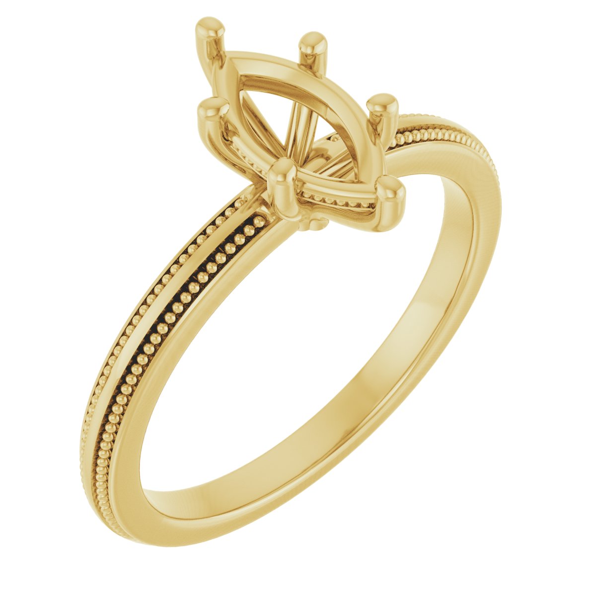 Solitaire Milgrain Engagement Ring