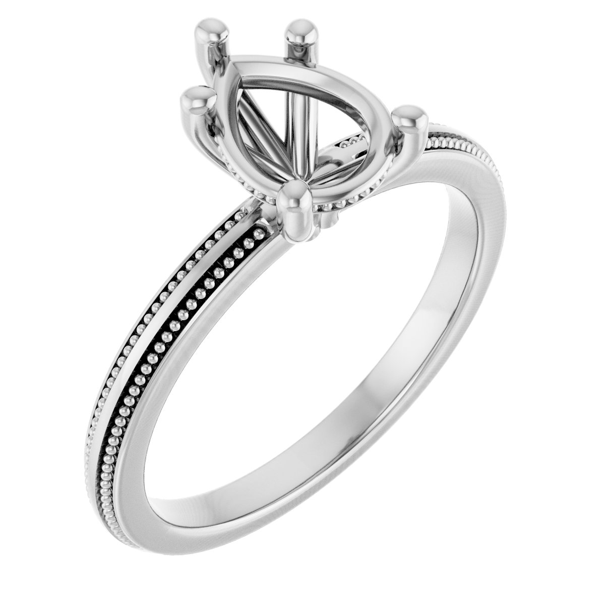 Solitaire Milgrain Engagement Ring