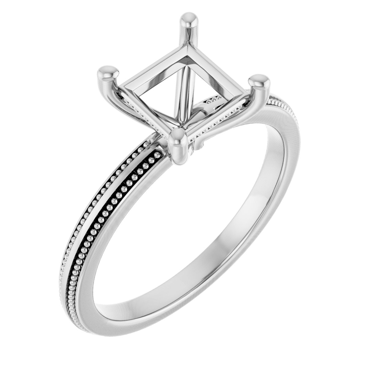 Solitaire Milgrain Engagement Ring