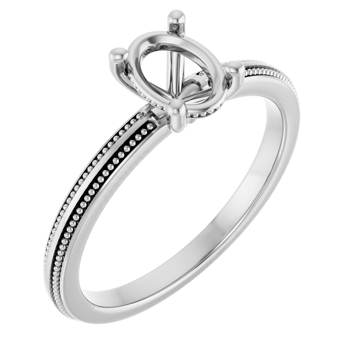 Solitaire Milgrain Engagement Ring