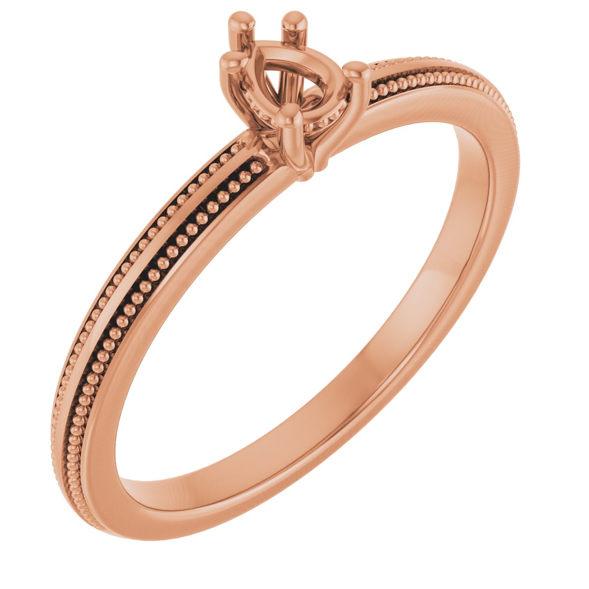 Solitaire Milgrain Engagement Ring