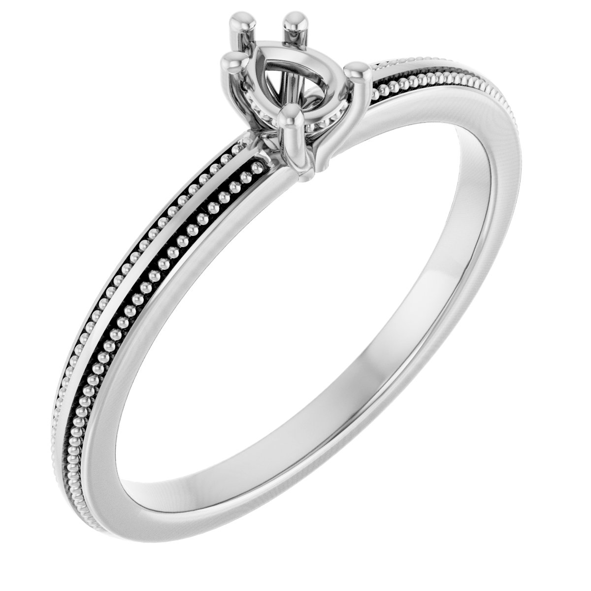 Solitaire Milgrain Engagement Ring
