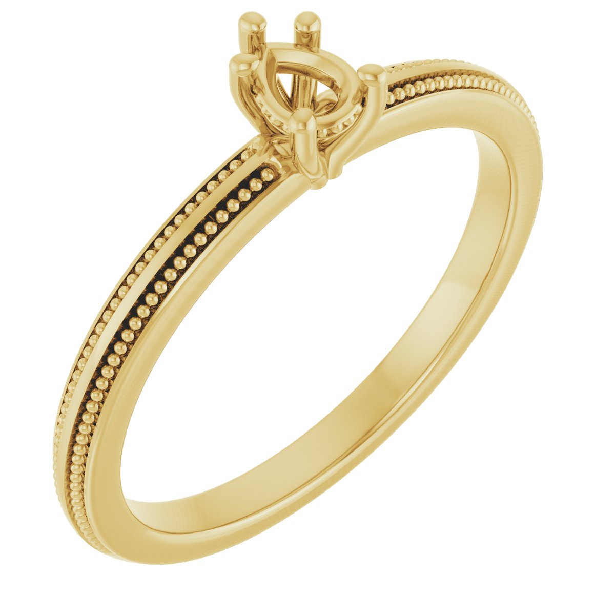 Solitaire Milgrain Engagement Ring