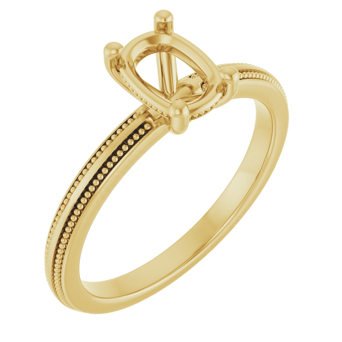 Solitaire Milgrain Engagement Ring