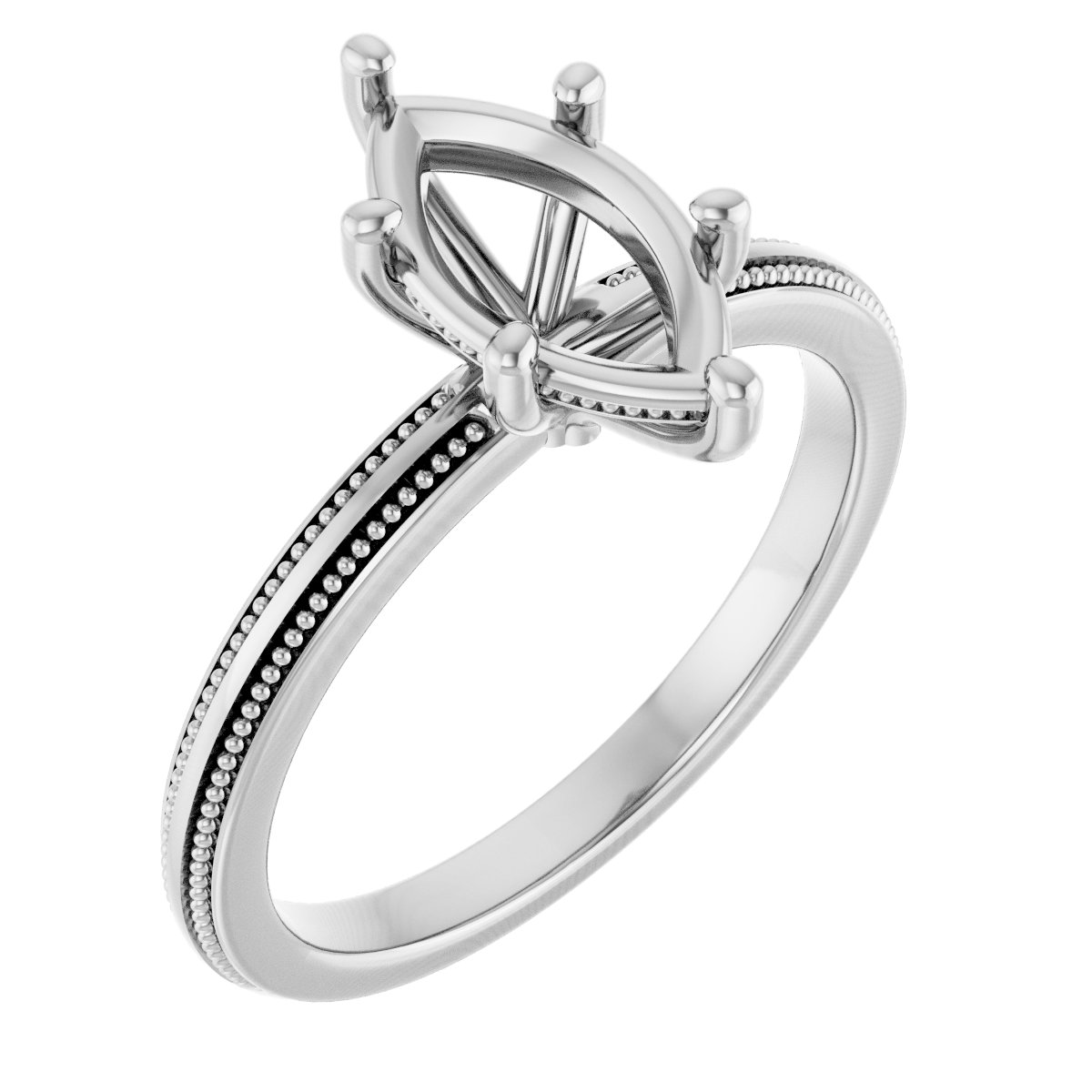 Solitaire Milgrain Engagement Ring