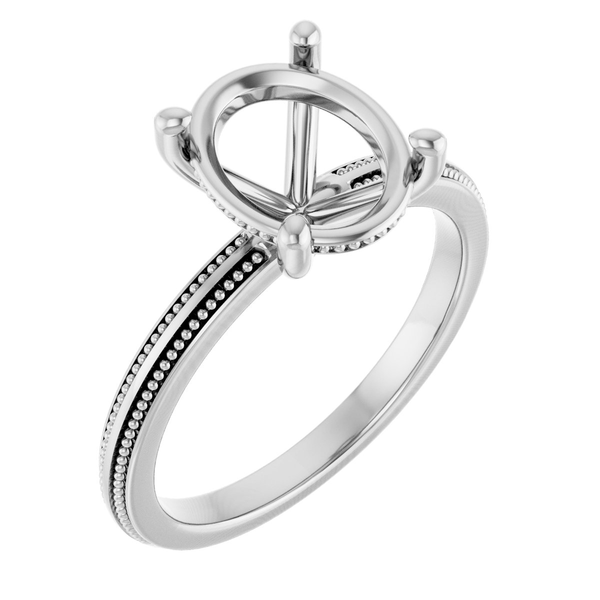 Solitaire Milgrain Engagement Ring