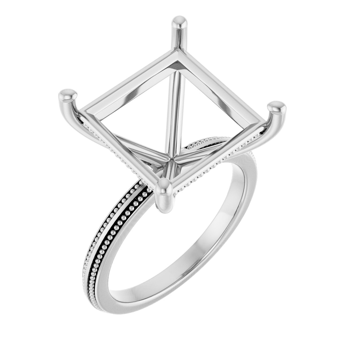 Solitaire Milgrain Engagement Ring