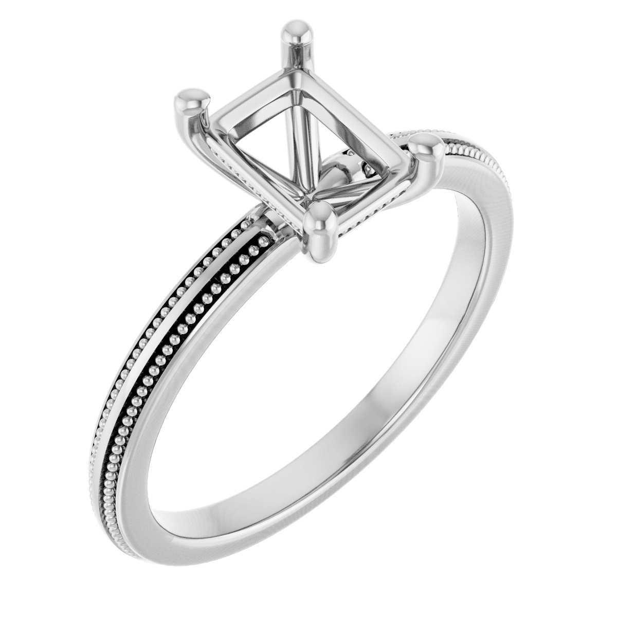 Solitaire Milgrain Engagement Ring