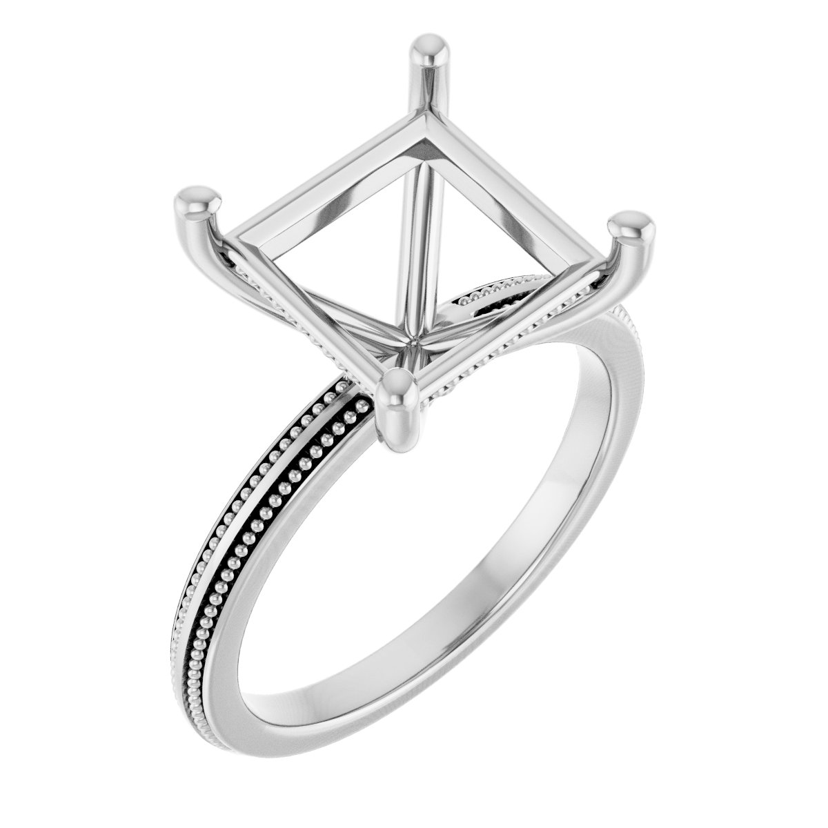 Solitaire Milgrain Engagement Ring