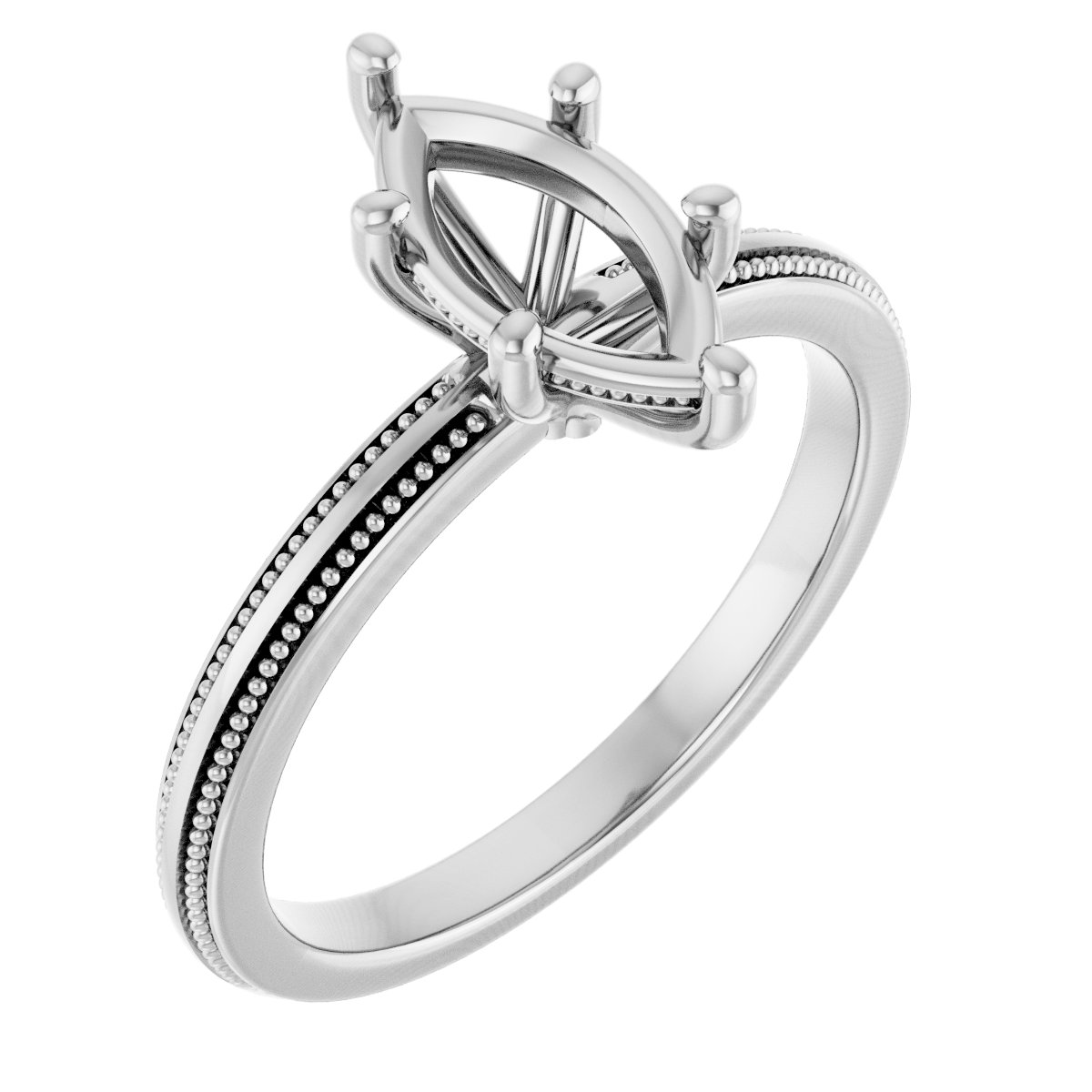 Solitaire Milgrain Engagement Ring