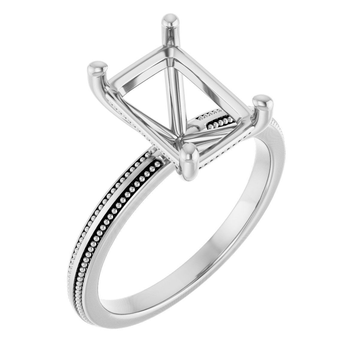 Solitaire Milgrain Engagement Ring