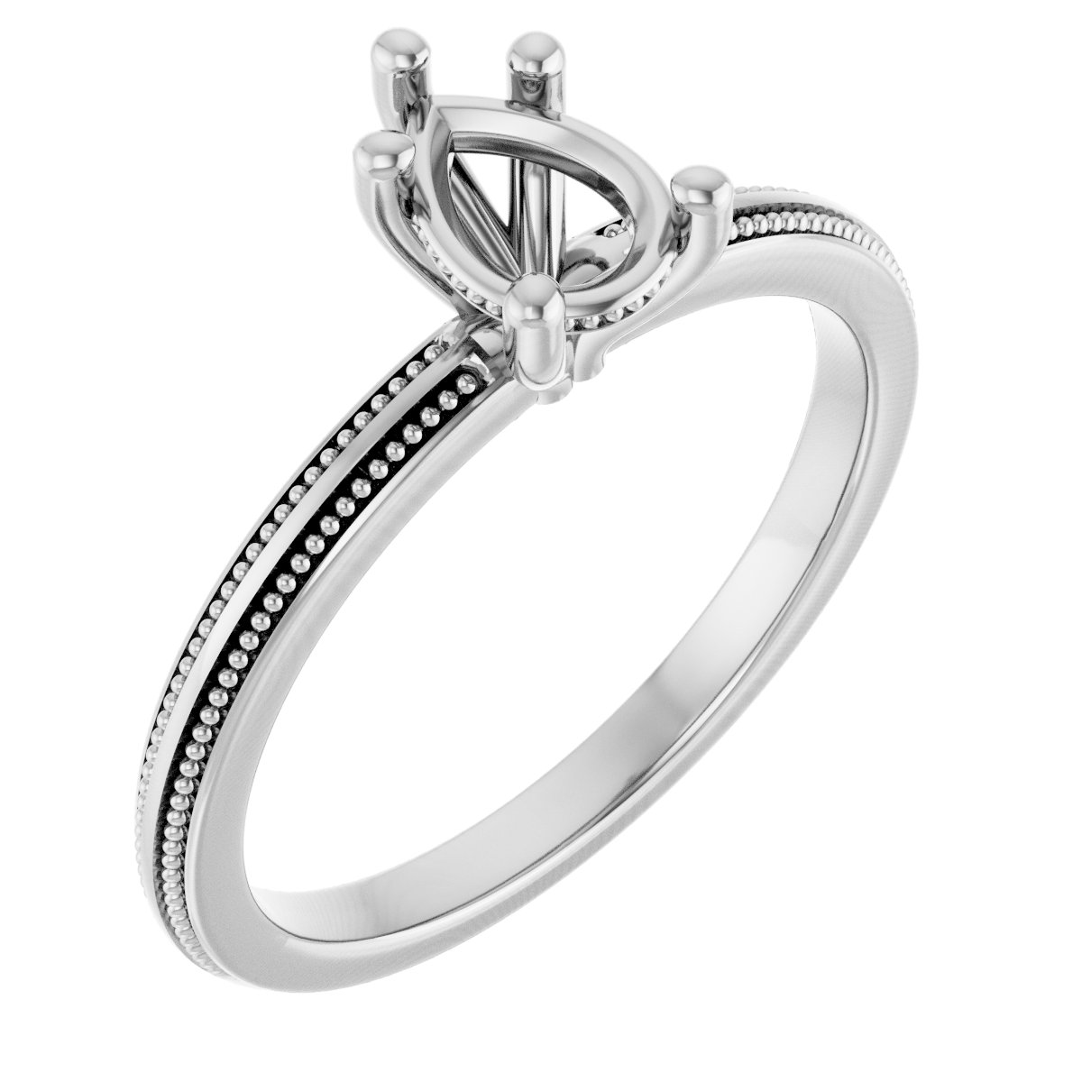 Solitaire Milgrain Engagement Ring