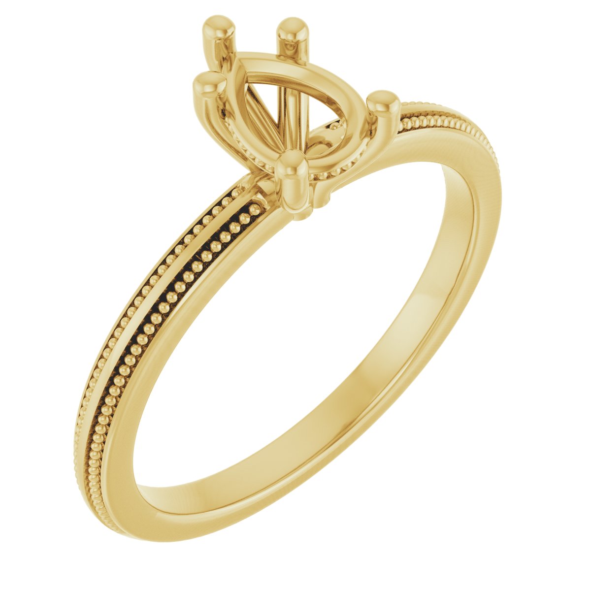 Solitaire Milgrain Engagement Ring