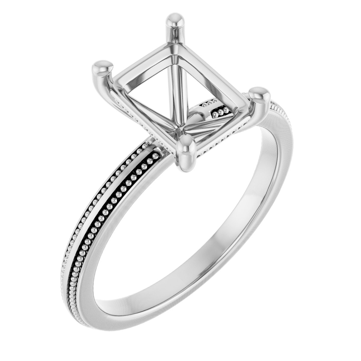Solitaire Milgrain Engagement Ring