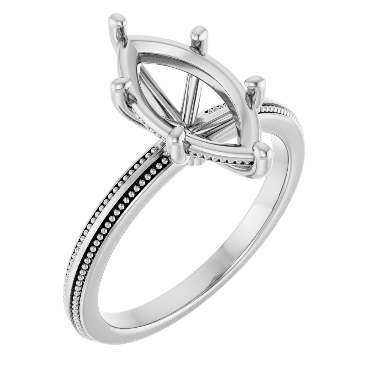 Solitaire Milgrain Engagement Ring