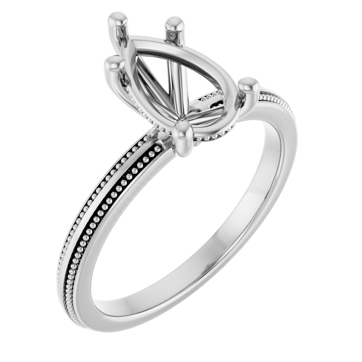 Solitaire Milgrain Engagement Ring