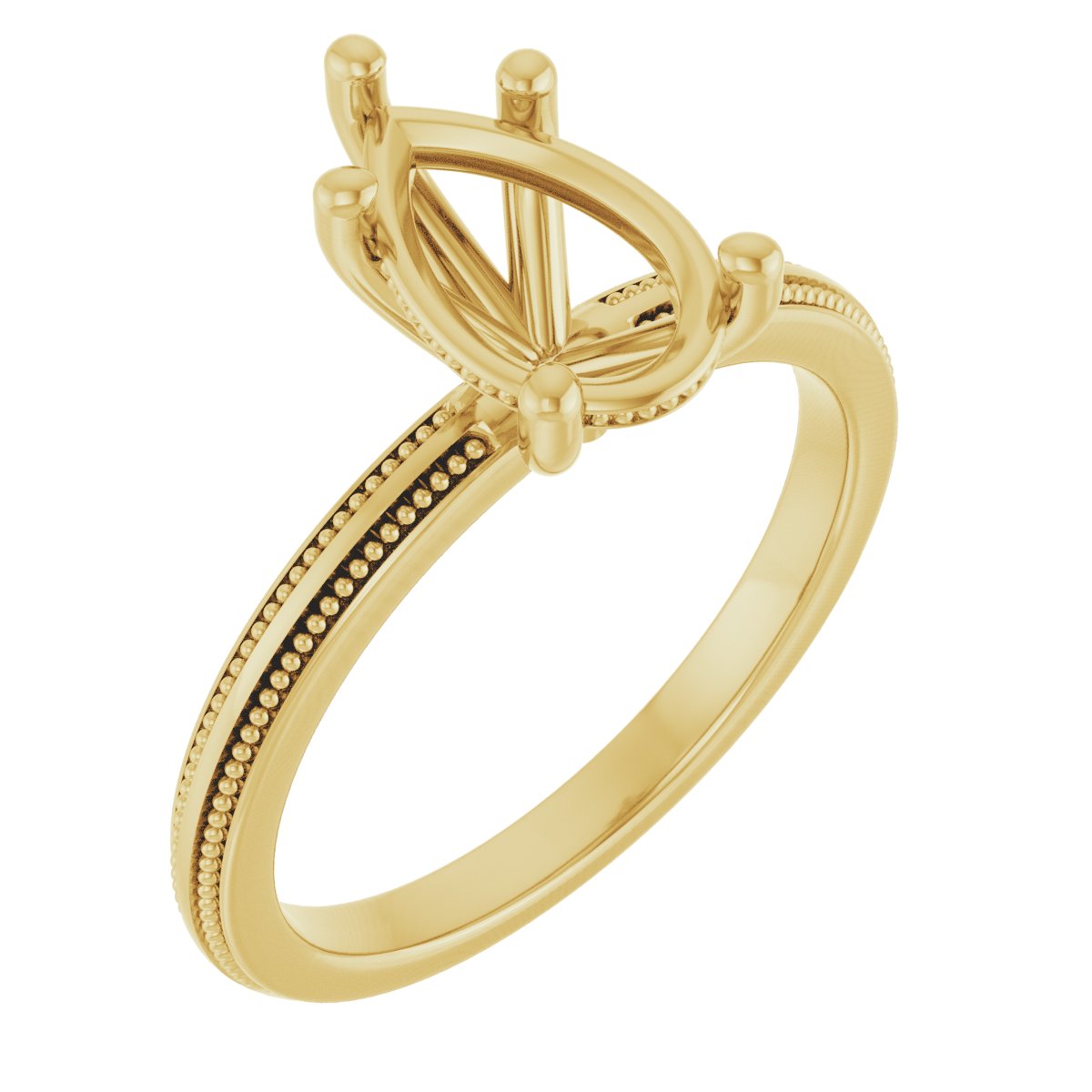 Solitaire Milgrain Engagement Ring