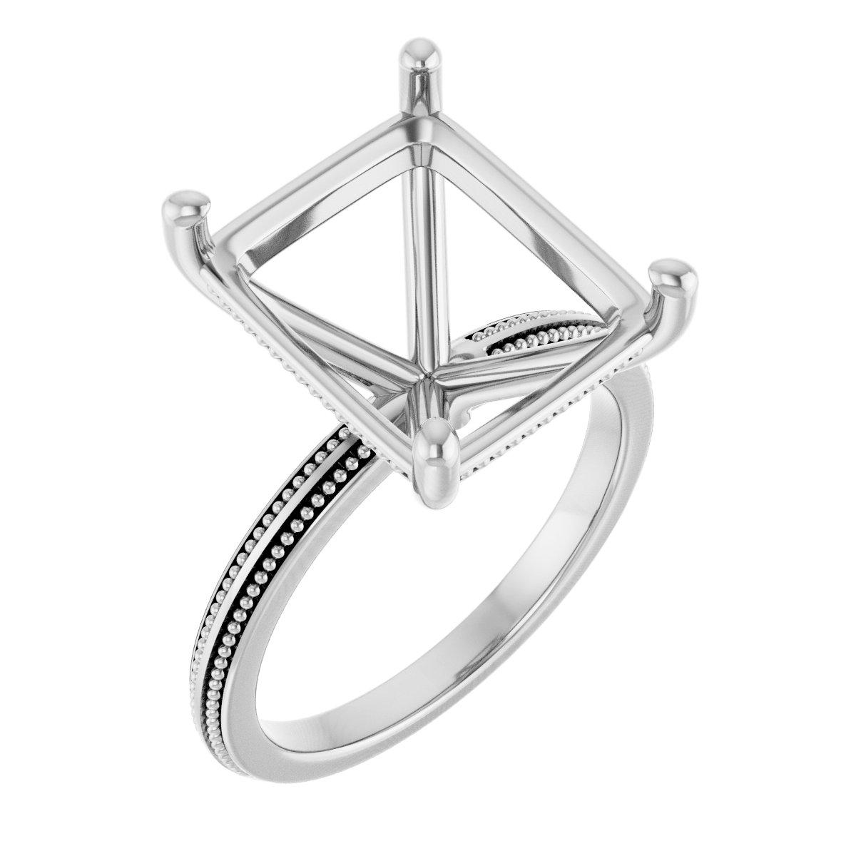 Solitaire Milgrain Engagement Ring
