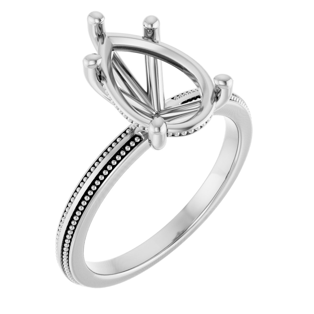 Solitaire Milgrain Engagement Ring