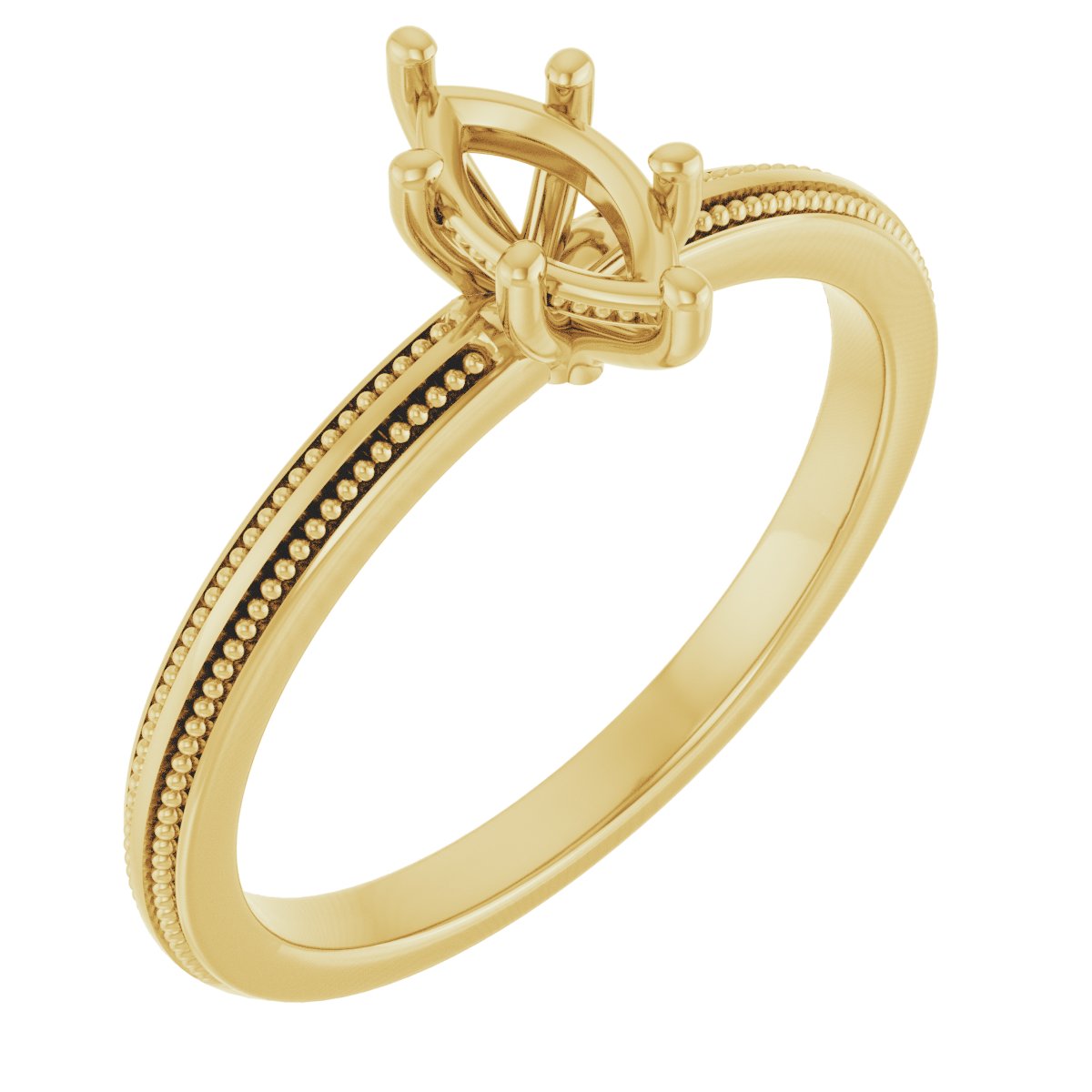 Solitaire Milgrain Engagement Ring