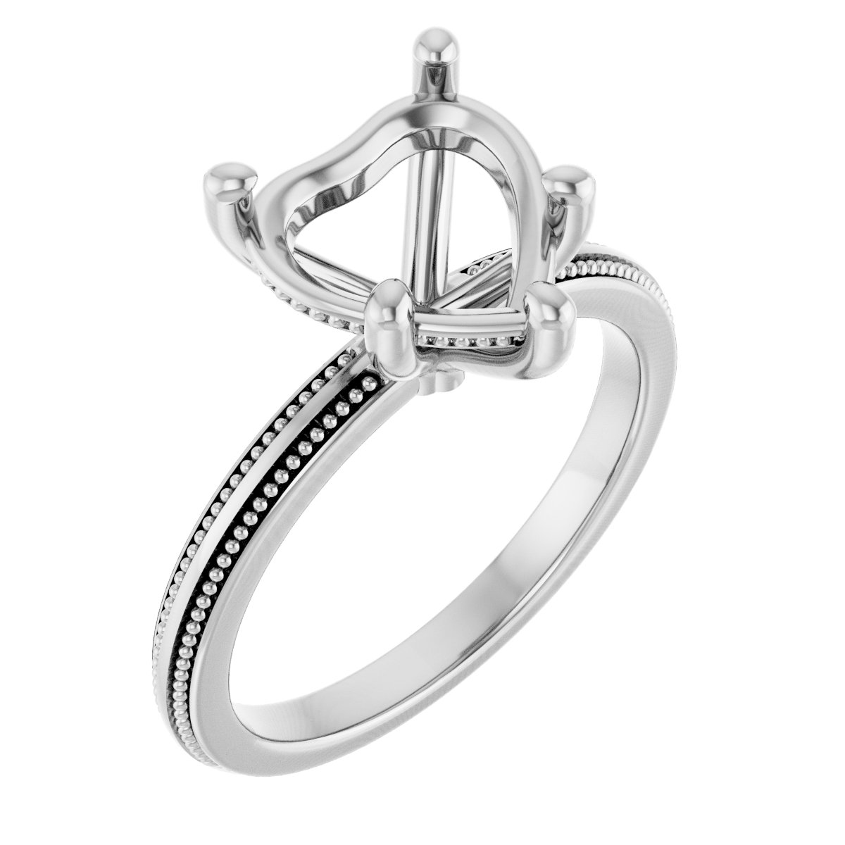 Solitaire Milgrain Engagement Ring