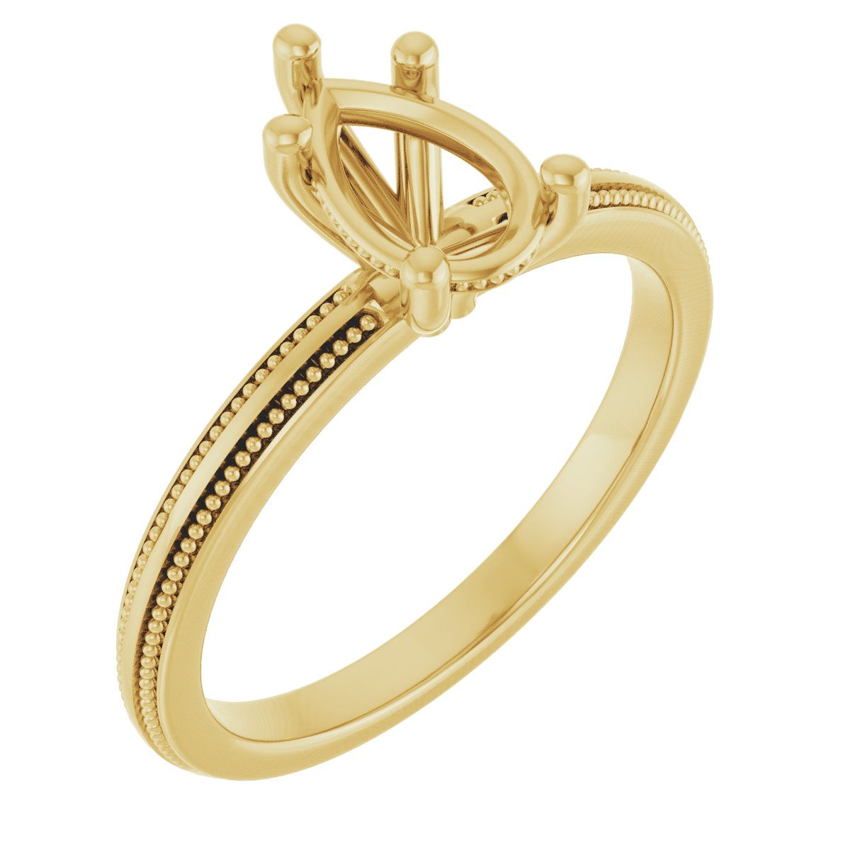 Solitaire Milgrain Engagement Ring