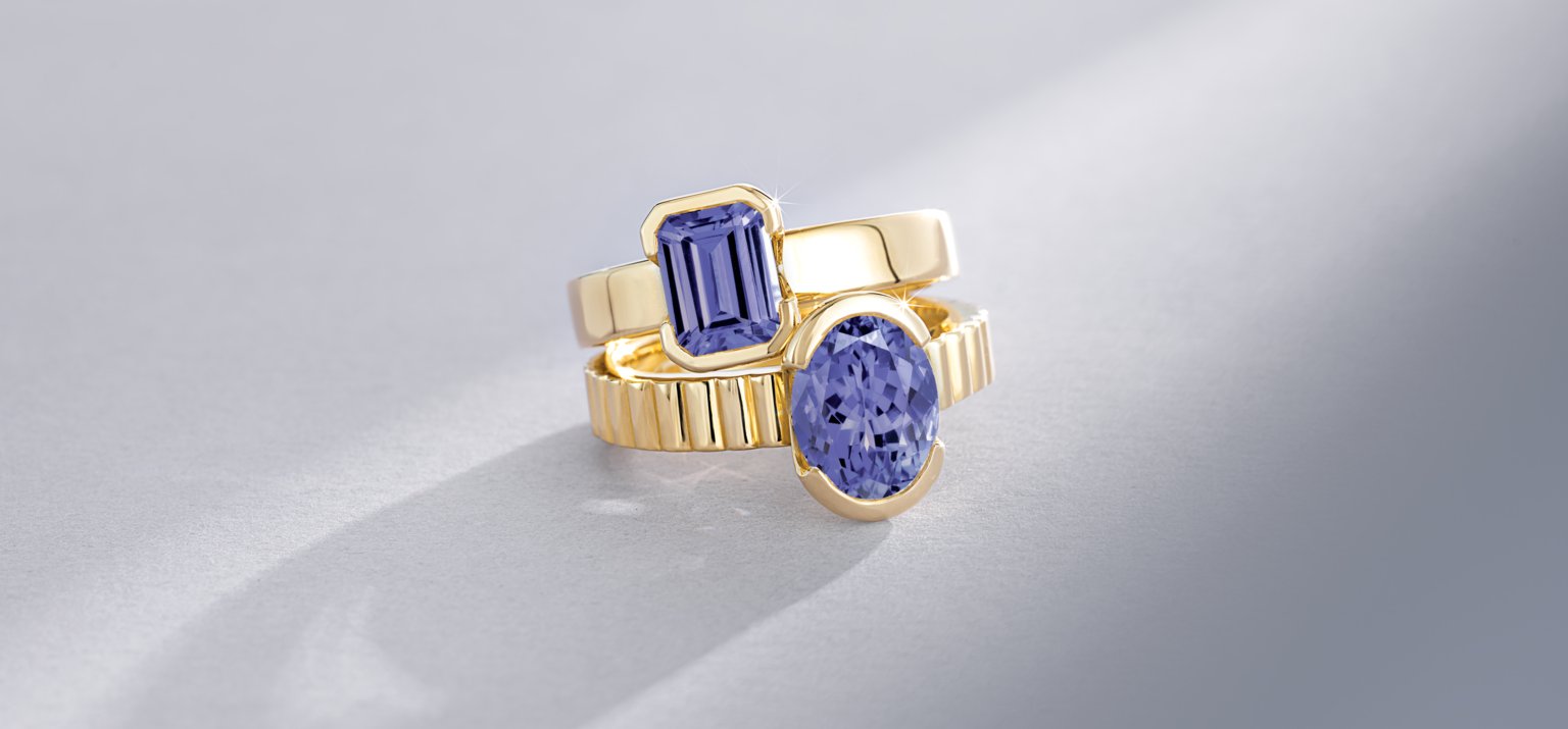 Stone setting Tanzanite