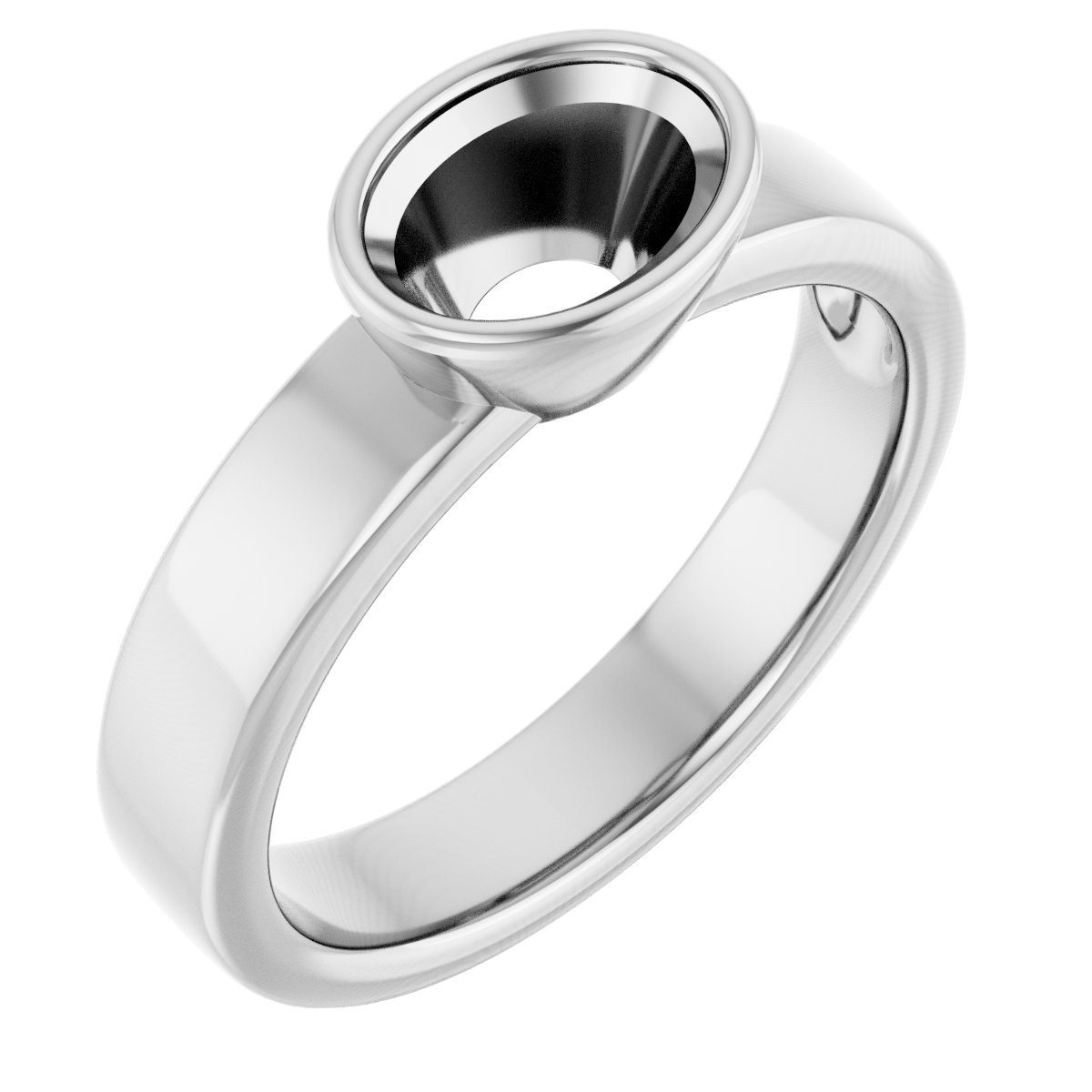 Bezel-Set Solitaire Engagement Ring