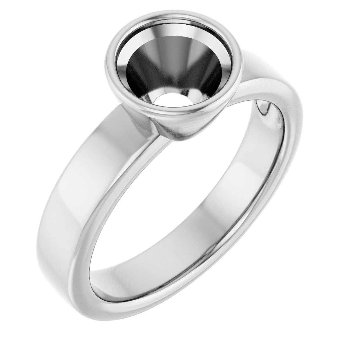Bezel-Set Solitaire Engagement Ring