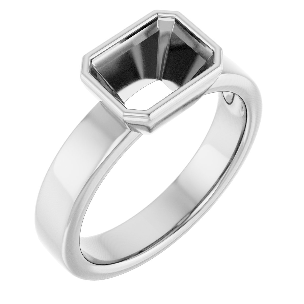Bezel-Set Solitaire Engagement Ring