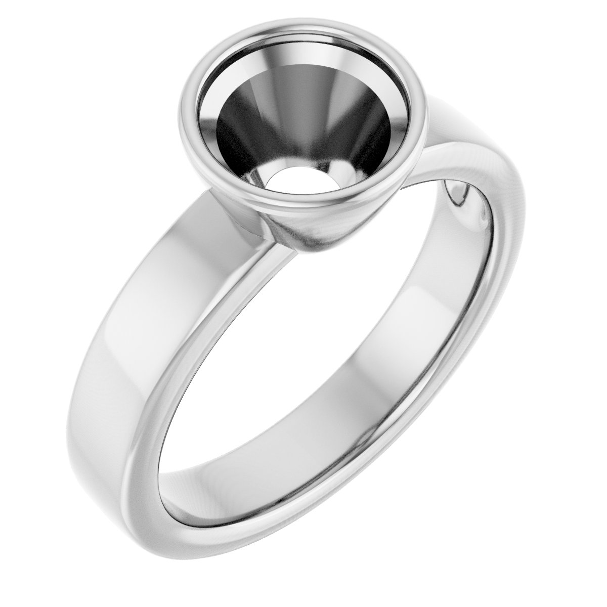 Bezel-Set Solitaire Engagement Ring