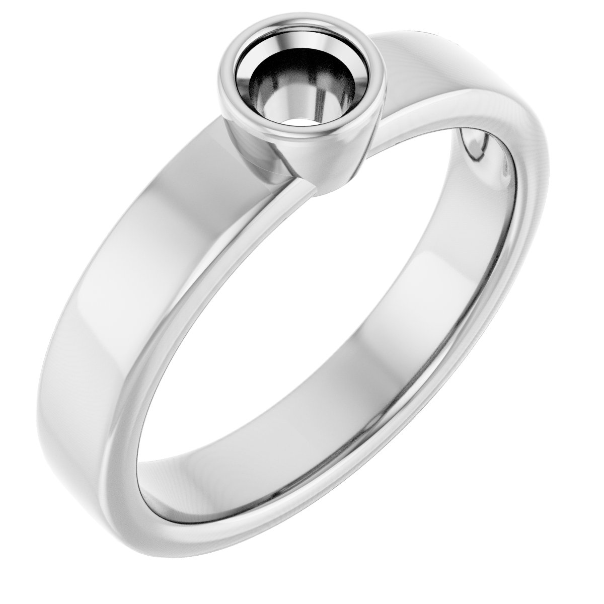Bezel-Set Solitaire Engagement Ring