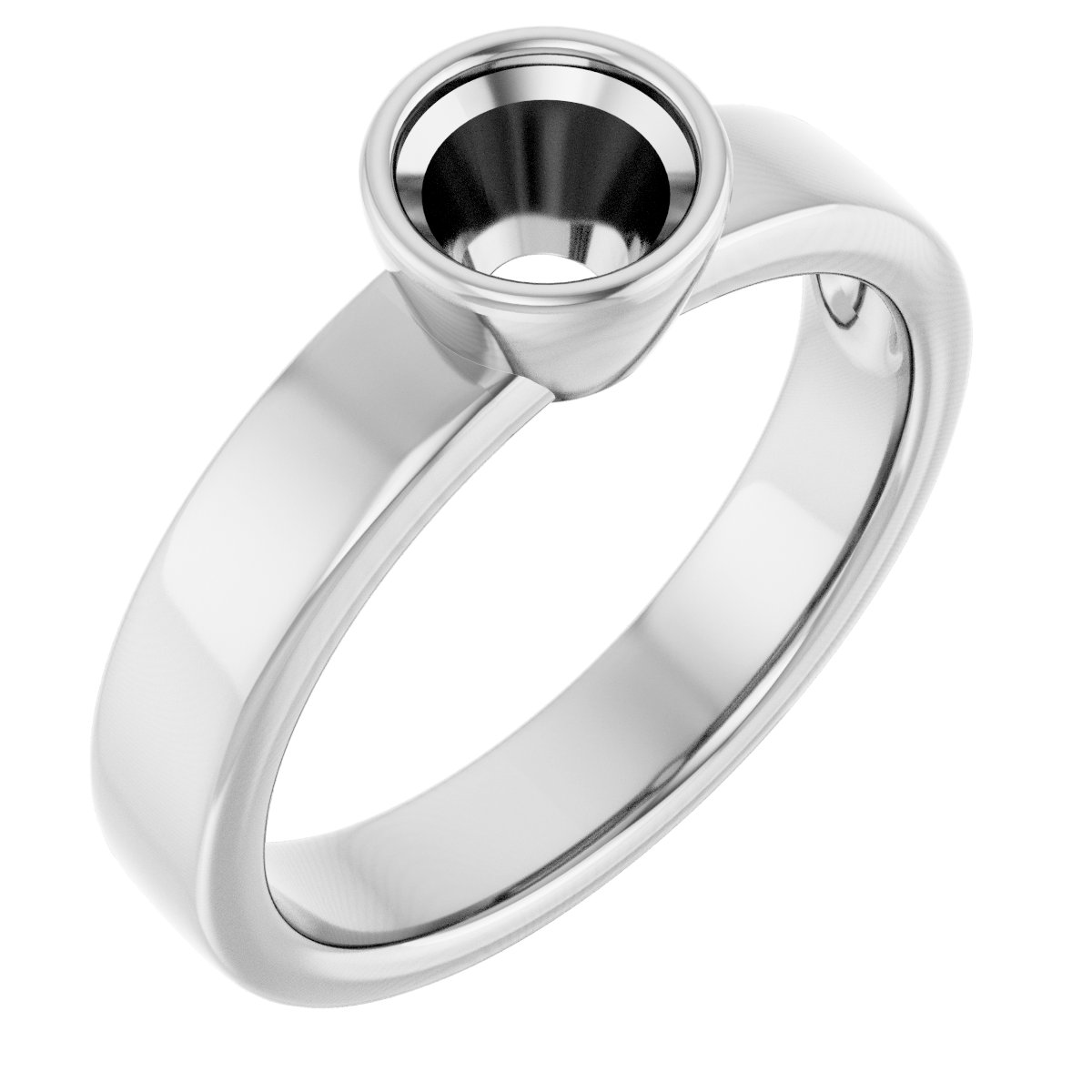 Bezel-Set Solitaire Engagement Ring