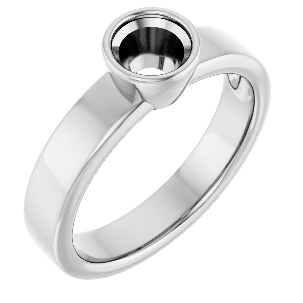 Bezel-Set Solitaire Engagement Ring