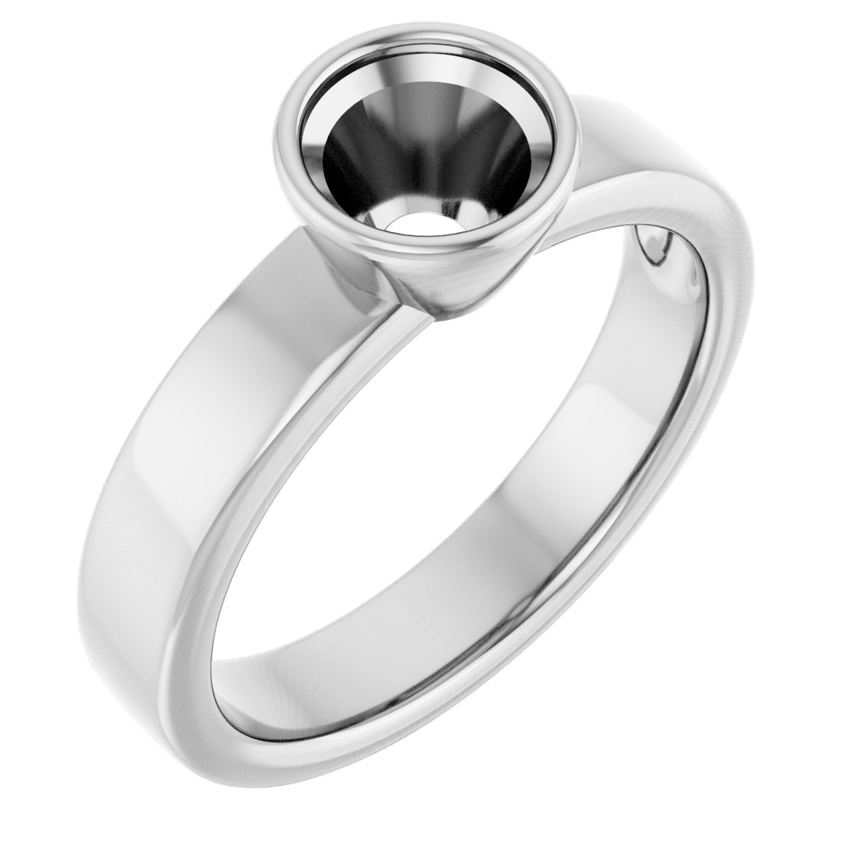 Bezel-Set Solitaire Engagement Ring