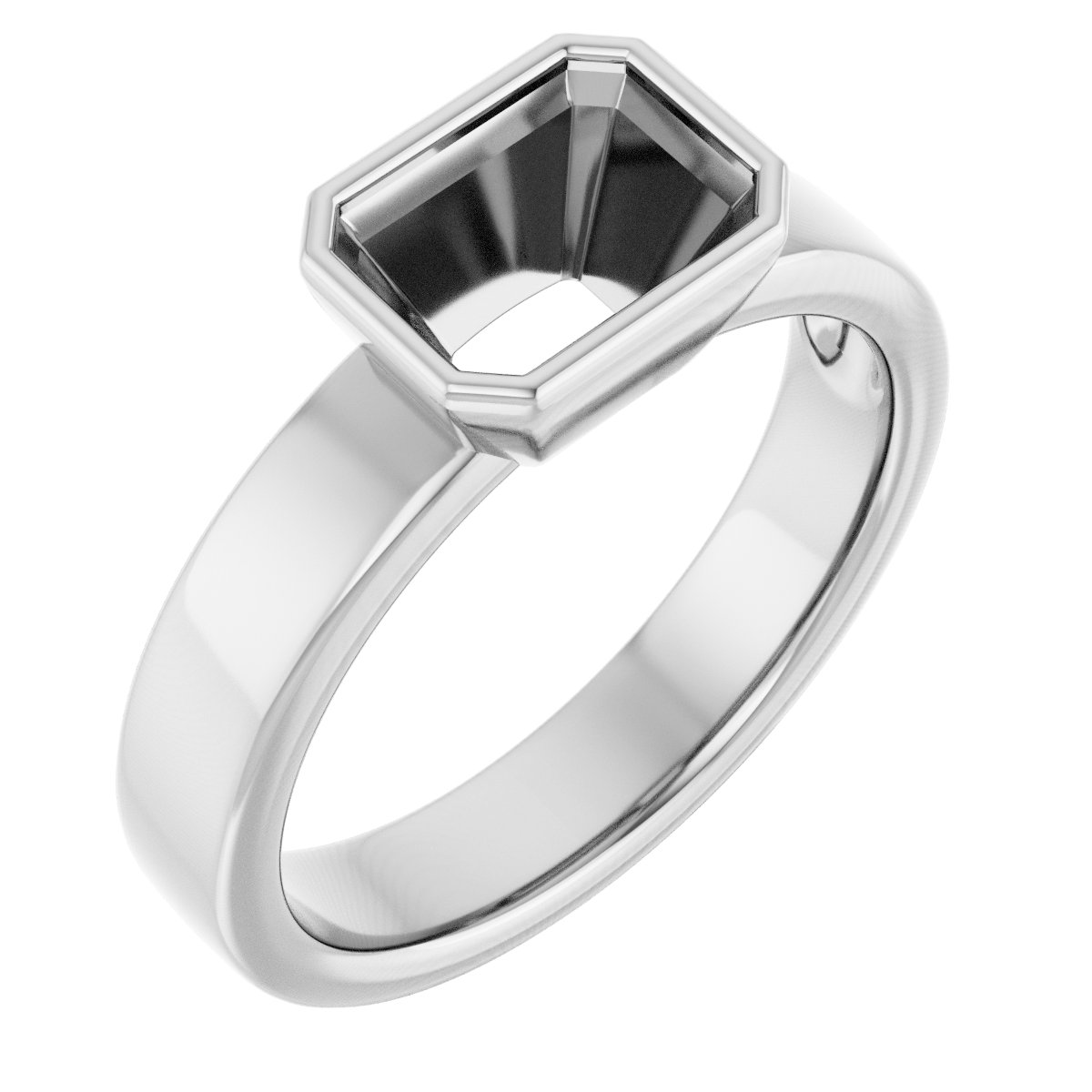 Bezel-Set Solitaire Engagement Ring