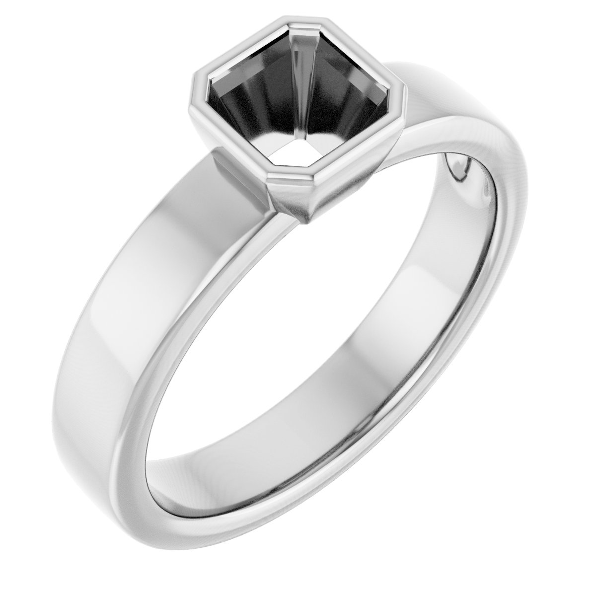 Bezel-Set Solitaire Engagement Ring