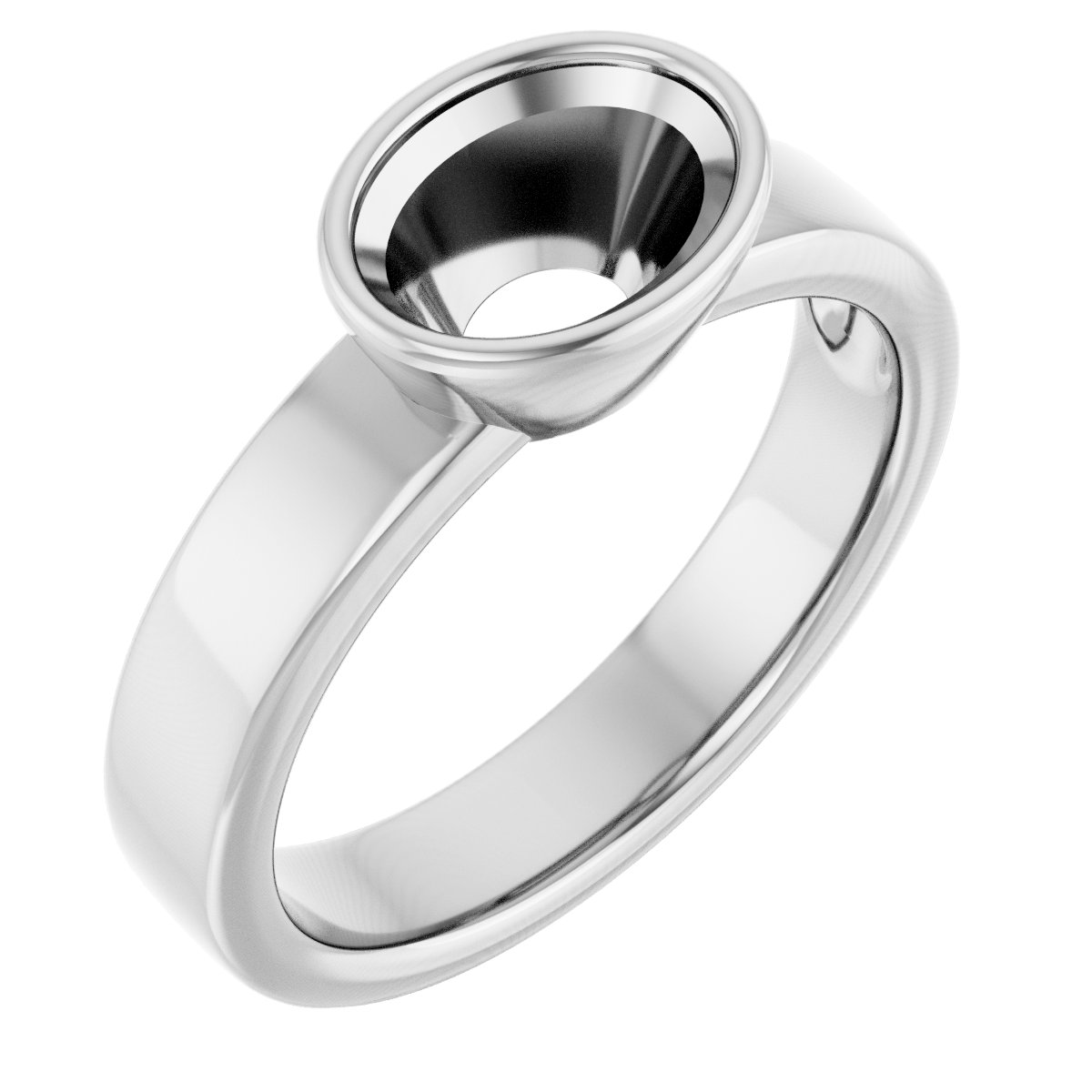 Bezel-Set Solitaire Engagement Ring