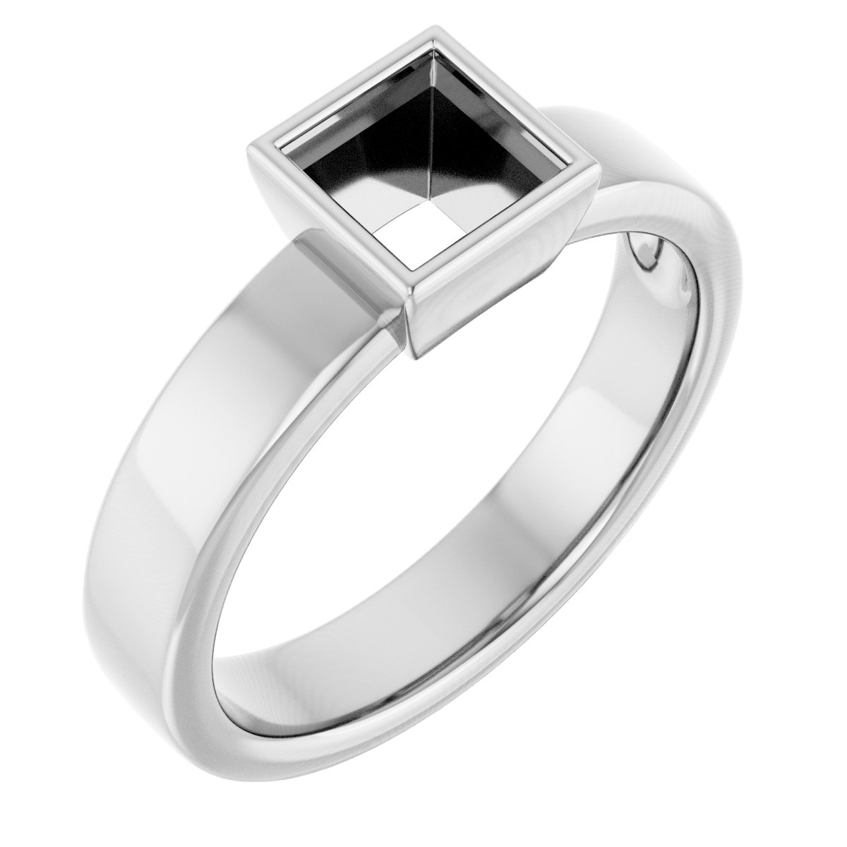 Bezel-Set Solitaire Engagement Ring