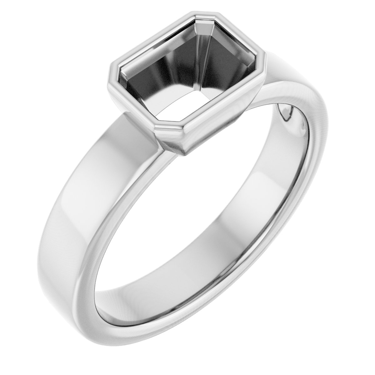 Bezel-Set Solitaire Engagement Ring