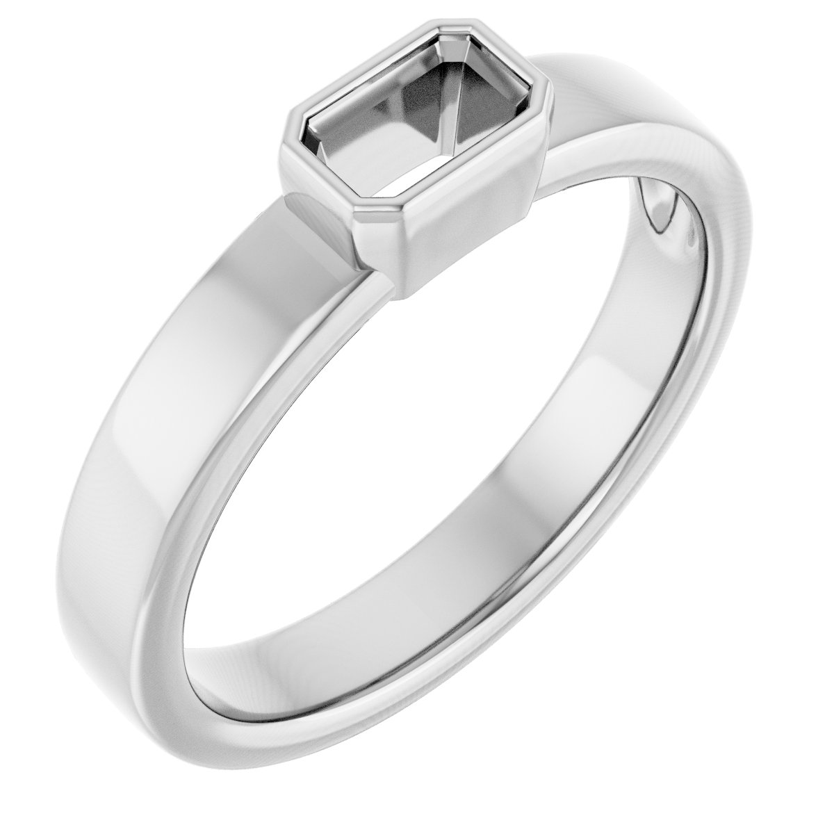 Bezel-Set Solitaire Engagement Ring
