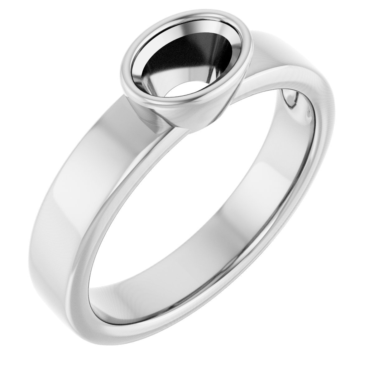 Bezel-Set Solitaire Engagement Ring
