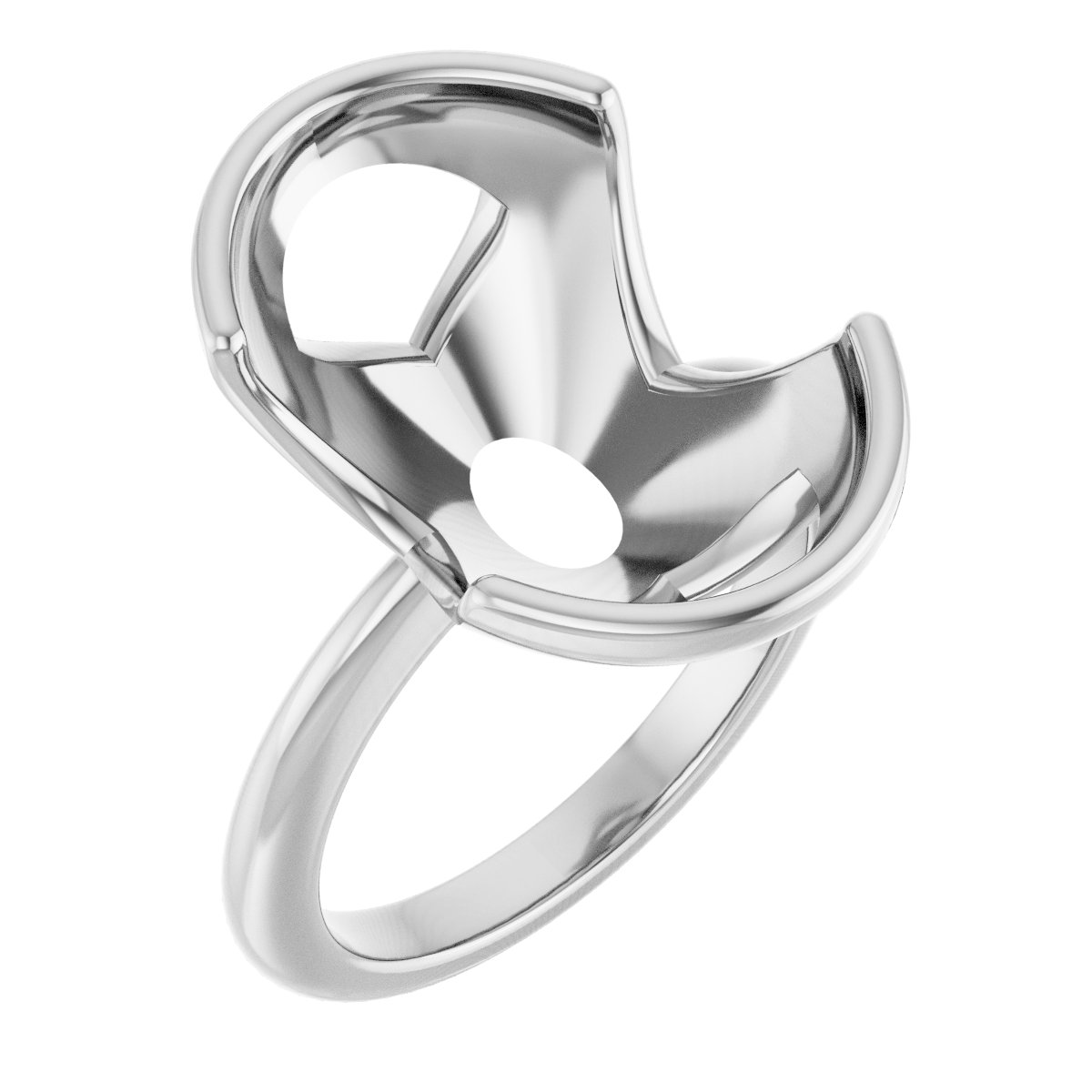 Half-Bezel Engagement Ring