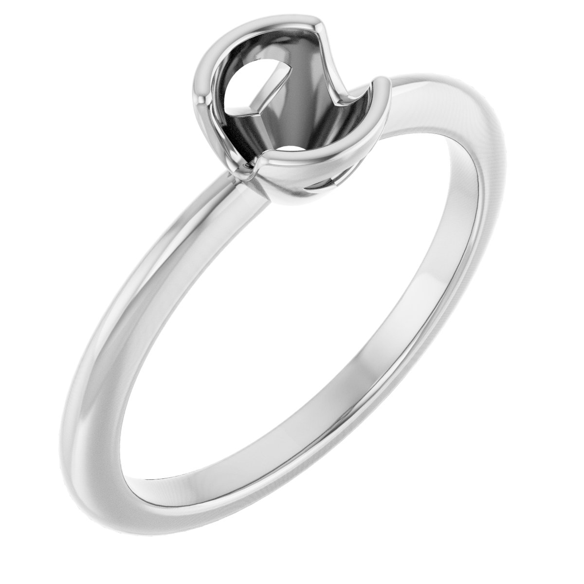 Half-Bezel Engagement Ring