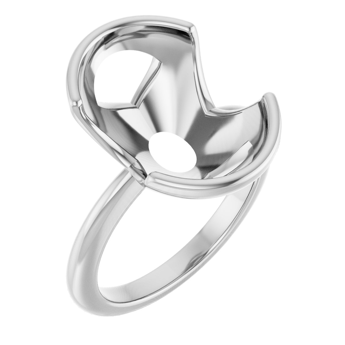 Half-Bezel Engagement Ring