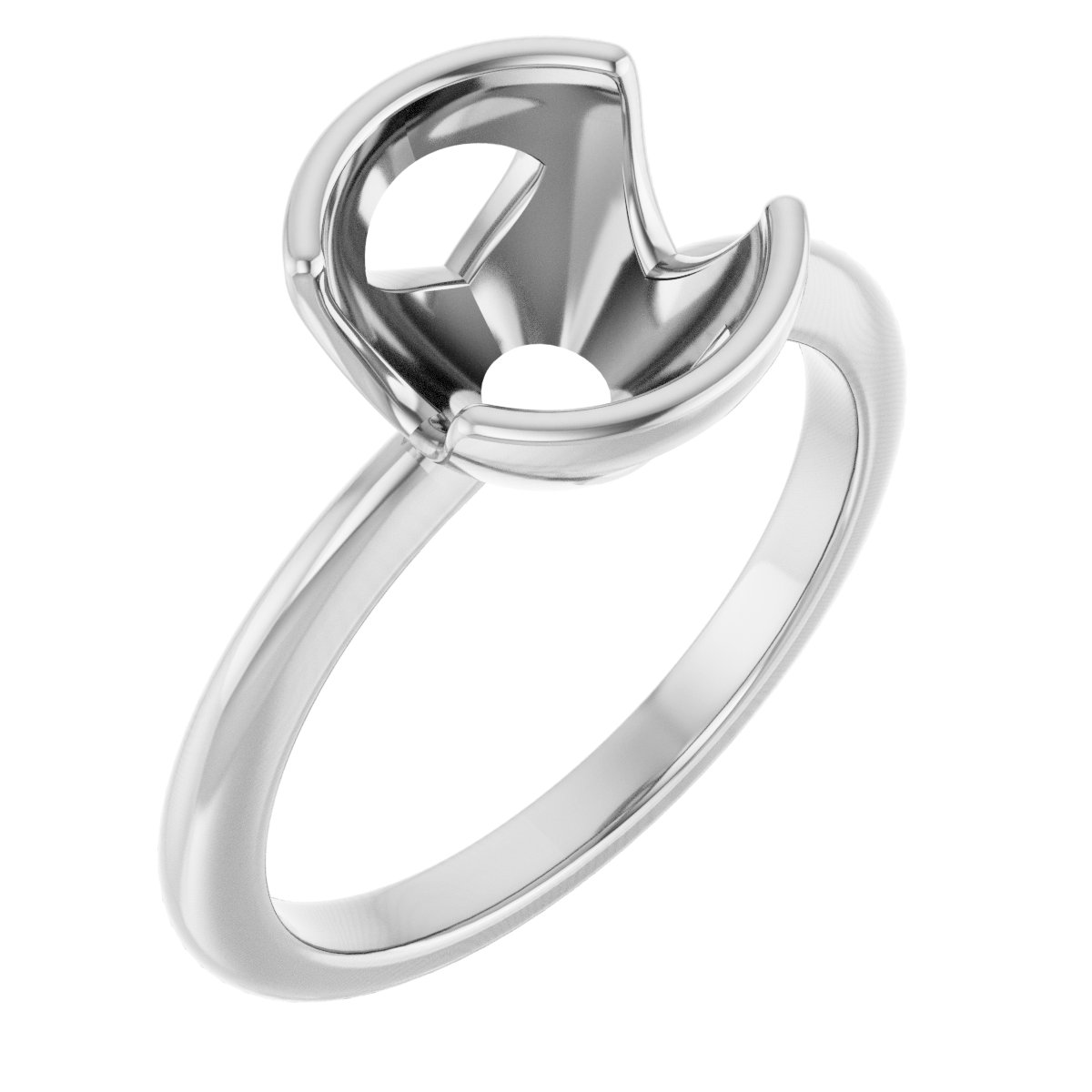 Half-Bezel Engagement Ring
