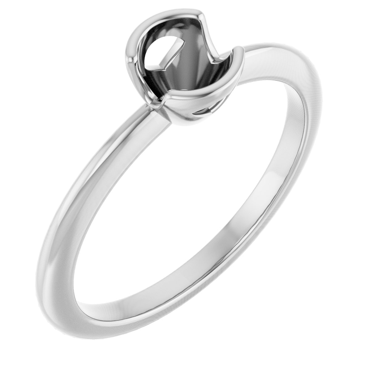Half-Bezel Engagement Ring